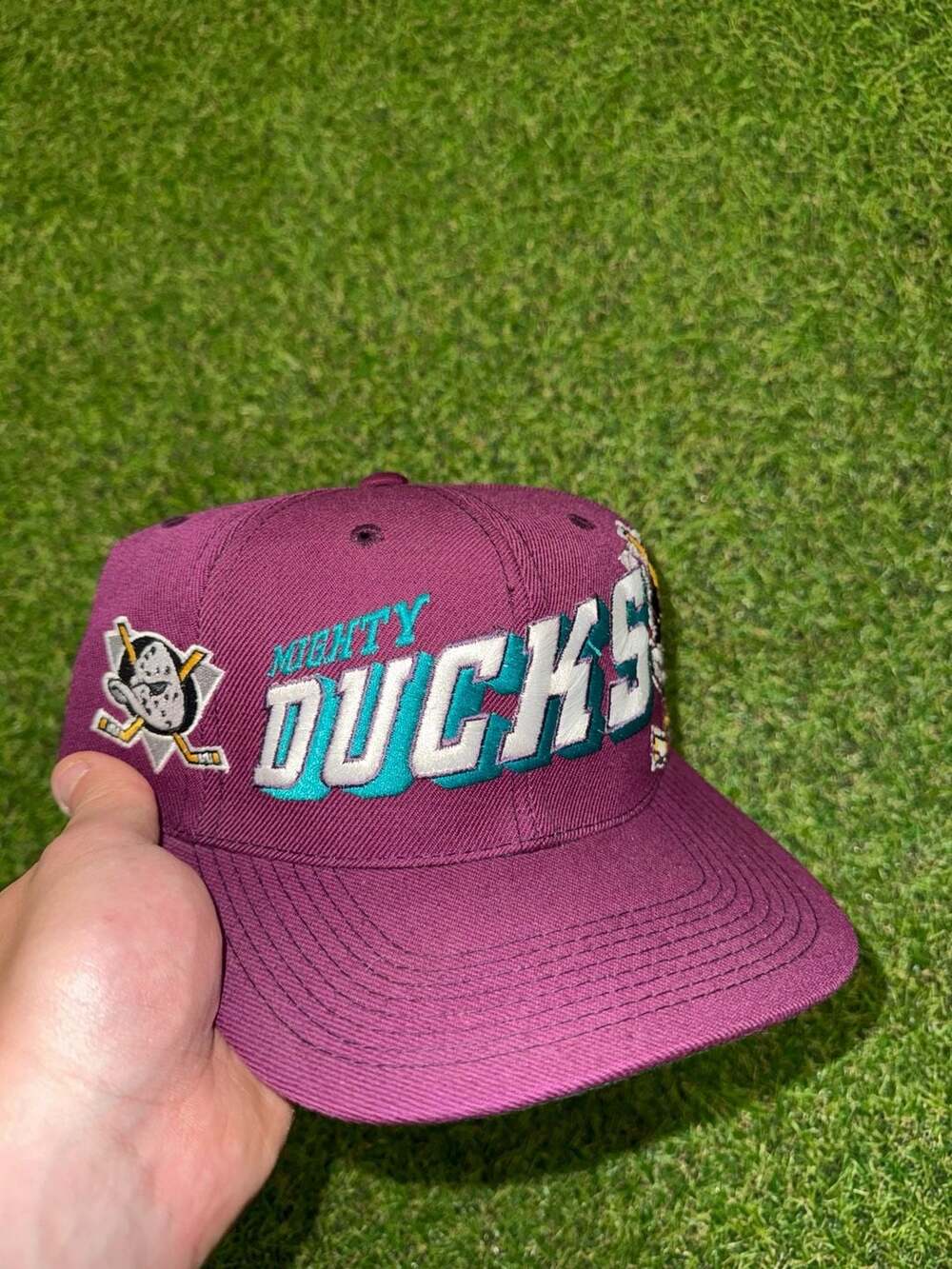 Sports Specialties Mighty Ducks Snapback Hat One Size Purple NHL